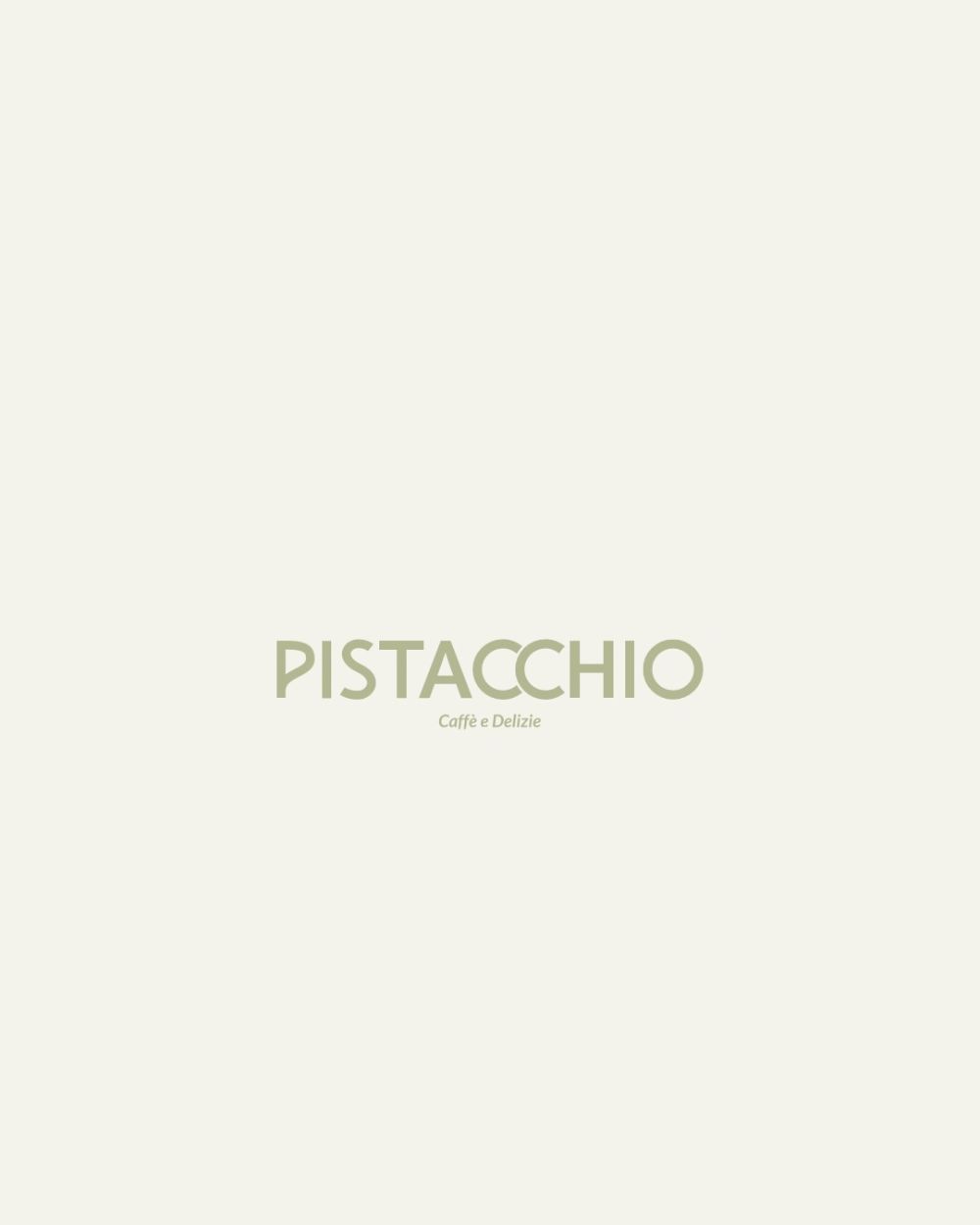 Pistacchio wordmark on cream